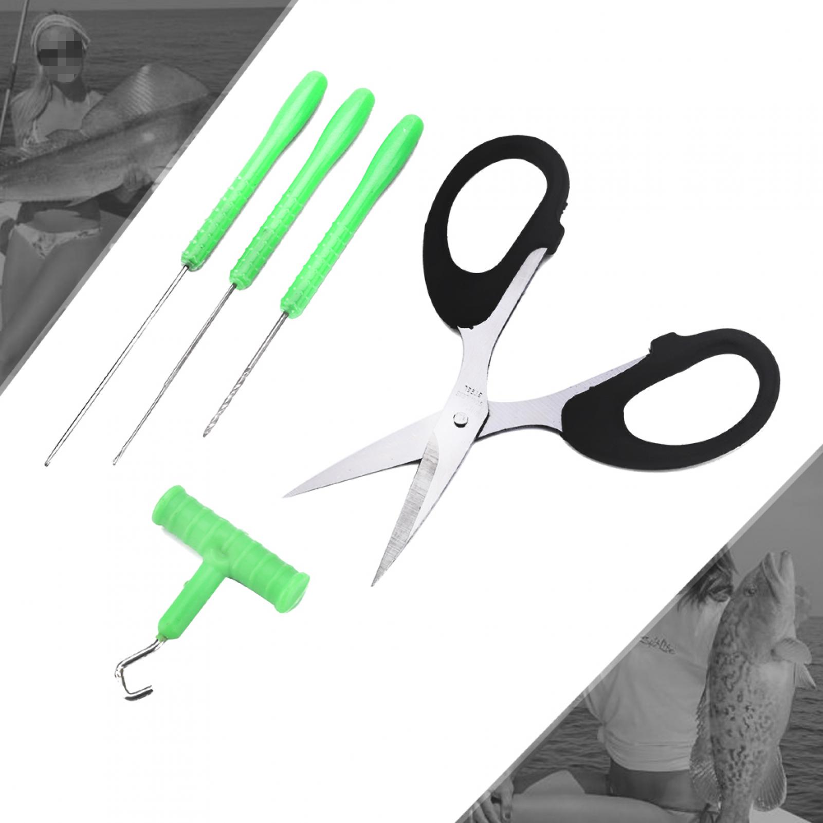 Bank Tackle Carp Fishing Tool Set – 4-Piece: Braid Needle, Latch Needles, Rig Puller, GTS1