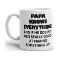 thumbnail image 2 of Papa Knows Everything Funny Coffee Tea Ceramic Mug Office Work Cup Gift 11 oz, 2 of 3