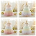 thumbnail image 4 of LOEL Girls Rainbow Tulle Dress Princess Puffy Dress Wedding Pageant Party Easter Ball Gown Flower Girls Dress, 4 of 9