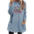 thumbnail image 2 of Pincandy 2025 Winter Womens Fleece Pullover Sweater Sherpa Warm Sweatshirts Long Sleeve comfort hoodie for anxiety Crewneck Tunic Tees Thermal Top, 2 of 4