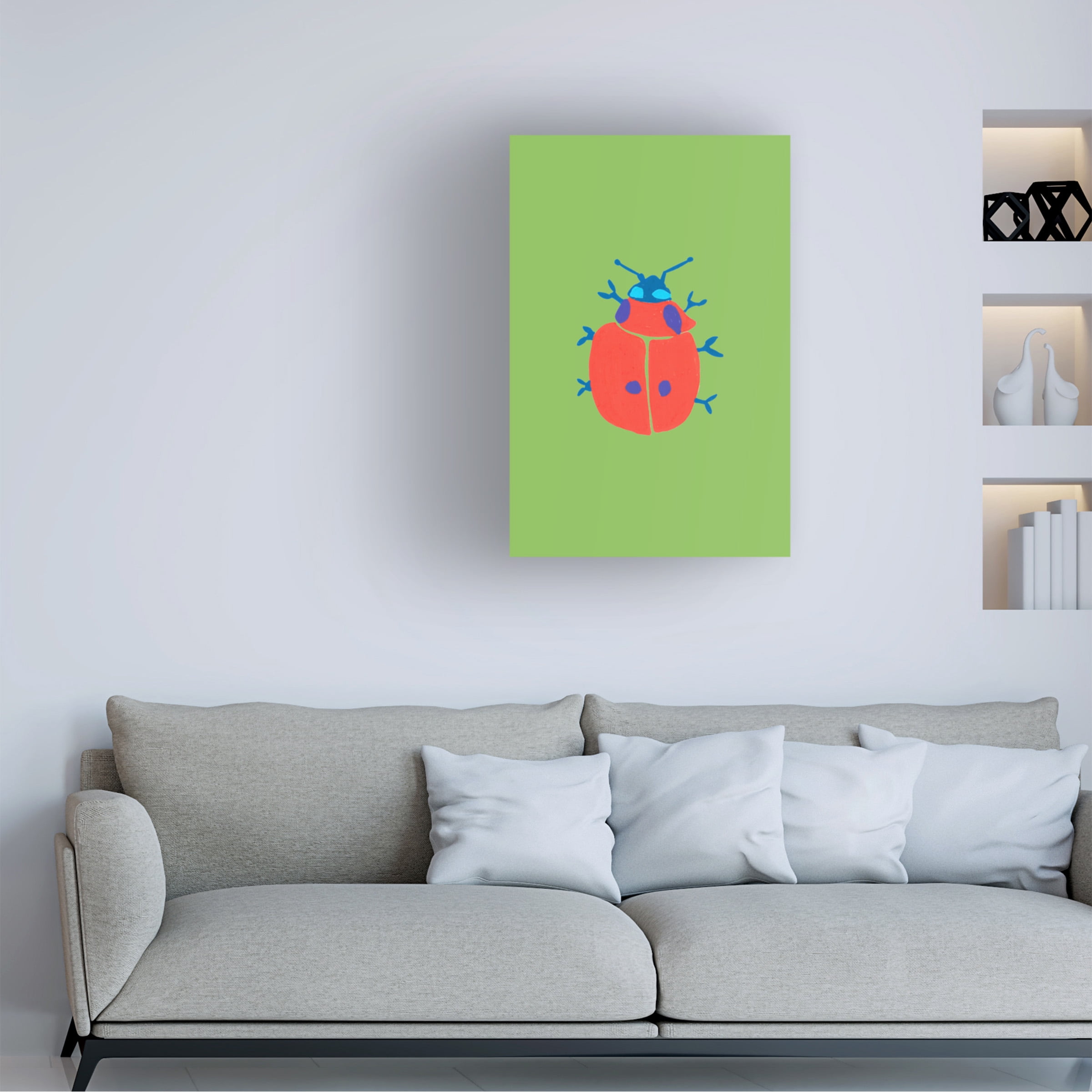 Ania Zwara 'Bold Ladybug On The Grass' Canvas Art