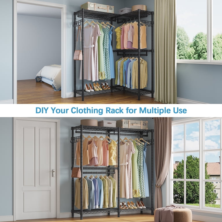 VIPEK L4 Garment Rack, L-Shaped Heavy Duty Freestanding Closet for