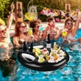 thumbnail image 6 of 2X Inflatable Floating Drink Holder Float Beer Drinking Cooler Bar Tray Large Capacity Drink Float for Pools &, 6 of 7