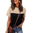 thumbnail image 3 of Camisa WIHOLL Color Block para mujer 2025 Khaki Black Talla XL, 3 of 5