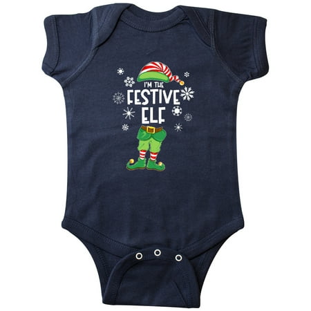 

Inktastic Fun Christmas I m the Festive Elf with Shoes and Hat Gift Baby Boy or Baby Girl Bodysuit