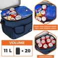 thumbnail image 4 of OPUX Insulated Lunch Box for Men Women Kids, Leakproof Reusable Lunch Bag Cooler for Work School Office, Soft Thermal Lunchbox Tote Shoulder Strap for Boys Girls Adults, Heather Navy, 18 Can/10L, 4 of 9