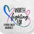 thumbnail image 4 of Inktastic Thyroid Cancer Awareness Pink, Blue, Teal Heart Ribbon Boys or Girls Baby Bib, 4 of 4