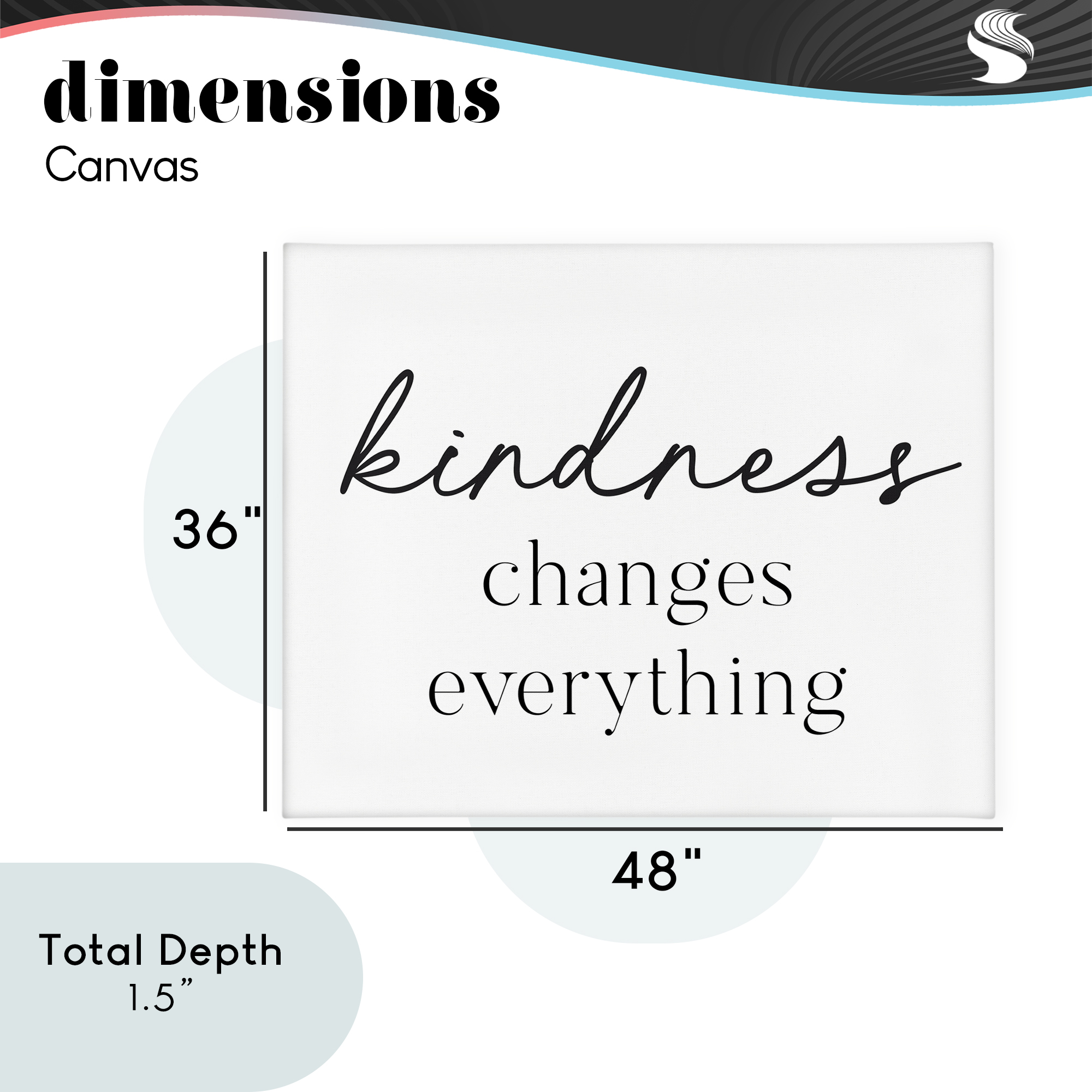 Kindness Changes Everything Canvas Wall Art, design by Lettered and Lined