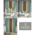 thumbnail image 4 of Teal Brown Farmhouse Tie Up Curtains for Kitchen Bathroom Bedroom Windows 54 Inch Length, Vintage Country Wooden Balloon Drape Curtains Shade Rod Pocket Drapery Curtain Panel, 42"x63", 4 of 7