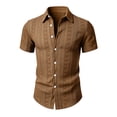 thumbnail image 4 of SOOMLON Short Sleeve Dress Shirts for Men Big and Tall Collar Button down Shirts Jacquard Dress Shirt Casual Weekend Wear, 4 of 7