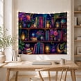 thumbnail image 5 of Magical Library Shelves Against Starry Sky, Dreamy Fantasy for Book Lovers, Enchanting Art Decor, Birthday Gift Tapestry Wall Hanging for Bedroom and Living Room, 5 of 7
