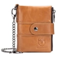thumbnail image 1 of Cartera de cuero de vaca Vintage para hombre tarjetero monedero con, 1 of 8
