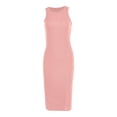 thumbnail image 4 of Women's Summer Bodycon Midi Dress, Sleeveless V-Neck Slim Fit Ribbed Knit Design, Elegant Casual Party Club Wear for Spring and Vacation, 4 of 5
