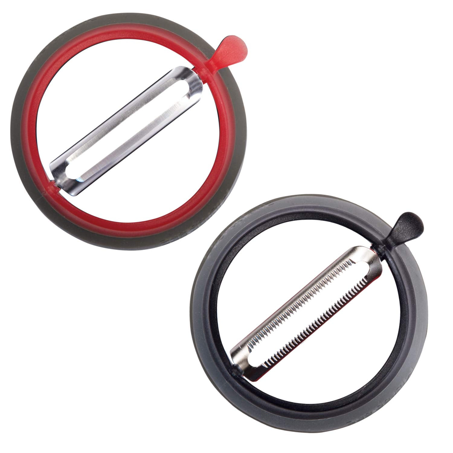 Microplane Grip and Strip Peeler Set Serrated & Straight Blade Peeler