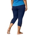 thumbnail image 6 of vzibsiv Women Capris Pull on Pants Blue High Waist Lace Hem Capri Leggings Size 2XL, 6 of 6