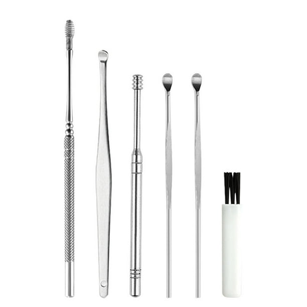 6PCS Ear Wax Removal Kit Ear Wax Remover Pickers Stainless Steel