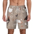thumbnail image 2 of Picia Chicken pattern Mens Swim Trunks with Compression Liner Stretch Beach Shorts Quick Dry with Zipper Pockets No-Chafing Board Shorts-Large, 2 of 9
