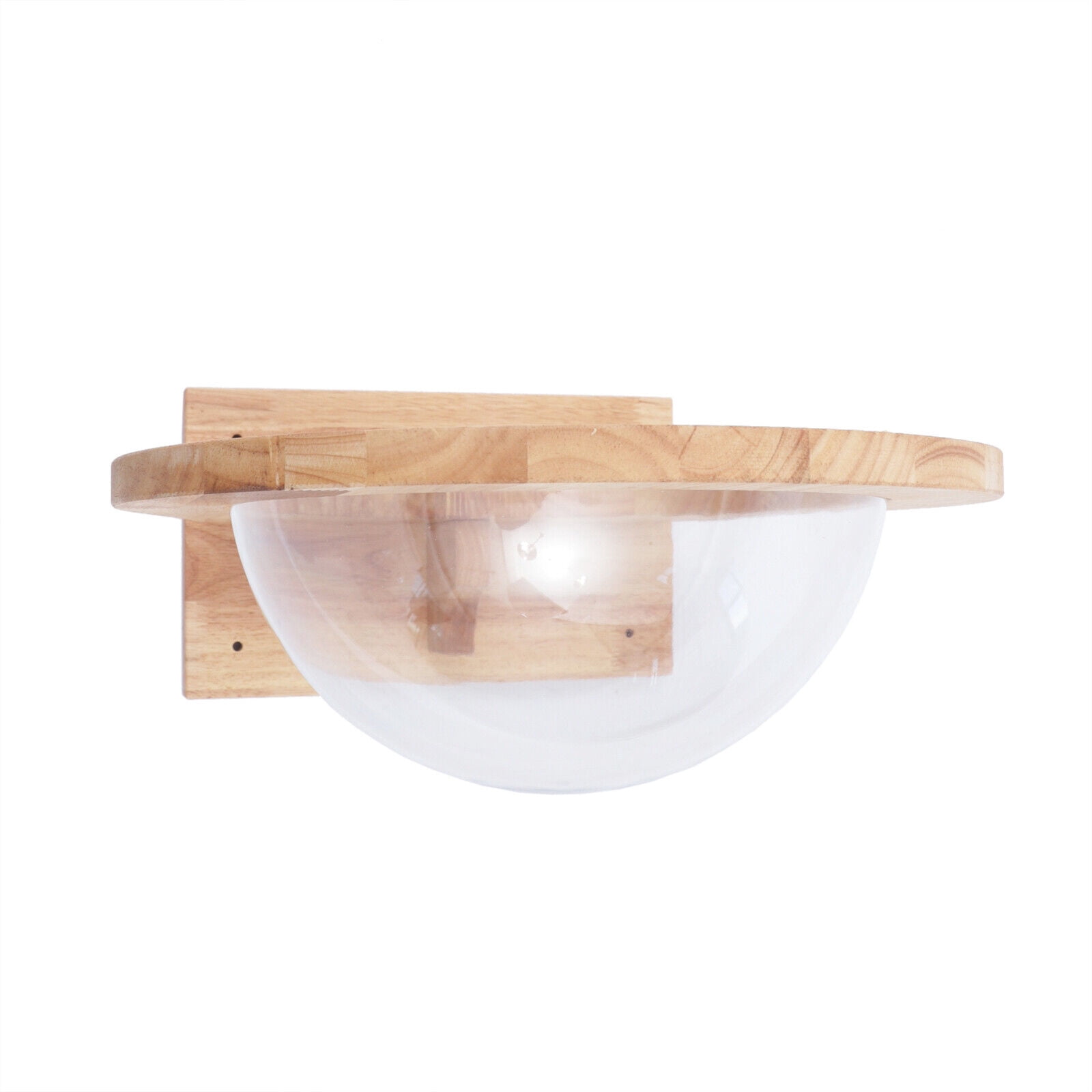 Wall Mounted Wood Cat Perches with Clear Bottom and Base, Cat Sleeping Shelf Bowl 17.72*11.81*7.09in