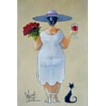 thumbnail image 2 of West, Ronald 23x32 White Modern Wood Framed Museum Art Print Titled - Lady with Roses I, 2 of 4