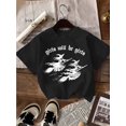 thumbnail image 1 of Women'S Witch Print T-Shirt, Cotton, Casual Crew Neck Short Sleeve Top, Halloween Themed Summer & Spring Fashion, 1 of 6