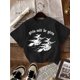 thumbnail image 1 of Women'S Witch Print T-Shirt, Cotton, Casual Crew Neck Short Sleeve Top, Halloween Themed Summer & Spring Fashion, 1 of 6