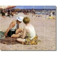 thumbnail image 1 of Ceramic Tile Mural-Edward Potthast Waterfront Painting 135. 30" w x 24" h using (20) 6 x 6 ceramic tiles, 1 of 3