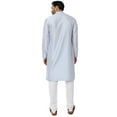 thumbnail image 4 of In-Sattva Men's Festive Rich Embellished Handcrafted Knee-Length Kurta Tunic; Pastel Blue; MD, 4 of 6
