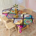 thumbnail image 5 of Boho Bohemia Flower Rectangle Tablecloth 60"x120",Waterproof Polyester Rectangle Table Cloth, Wipeable Spillproof Polyester Tablecloth for Dining, Camping, Indoor and Outdoor, 5 of 6