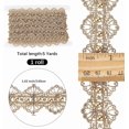 thumbnail image 2 of 5 Yards Gold Bead Metallic Lace Trim Ribbon 1.4 Inch Wide Brown Embroidery Decorative Gimp Braid Floral Sewing Border Fabric Fringe Edging Trimming for Wedding DIY Craft Clothes Supplies, 2 of 8