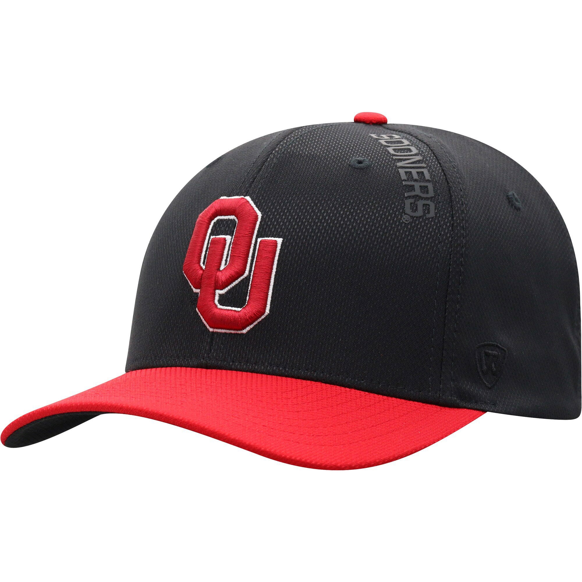 Men's Top of the World Black/Crimson Oklahoma Sooners Two-Tone Reflex Hybrid Tech Flex Hat