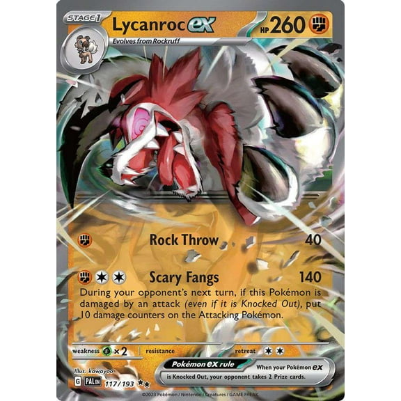 Pokemon Paldea Evolved Double Rare Lycanroc ex #117
