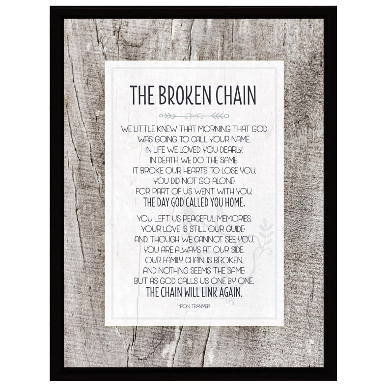 Broken Chain Wood Framed Plaque Inspiring Quote 6.5”x8.5” Frame Wall