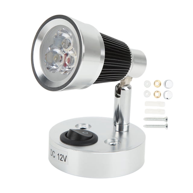 Luz de lectura LED giratoria de 90°, foco ajustable para RV, iluminación interior para autocaravana, remolque, caravana, barco, luz neutra