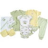 10-Piece Deluxe Bath & Combed Cotton Layette Set, Sage Green