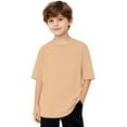 thumbnail image 3 of Favoffer Kids' Basic Solid Loose Short Sleeve Top Unisex, Breathable Soft T-shirt, Summer Casual Tee for Daily, Outdoor, Home Wear, Teens (5-15Y), 3 of 7