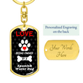 thumbnail image 3 of Spanish Water Dog Stainless Steel or 18k Gold Premium Swivel Dog Tag Keychain, 3 of 8