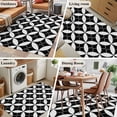 thumbnail image 5 of Area Rugs 2.7'x5', Black Rhombus Carpet for Living Room Bedroom Dining Room, Retro Abstract Geometric Pattern Throw Kitchen Rugs Non Slip Washable Rectangle Indoor Outdoor Rugs, 5 of 8