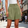 thumbnail image 6 of MYAOYINo Boundaries Womens Shorts High Waisted Wide Leg Shorts Pleated Double Button Casual Office Wear Shorts, 6 of 7