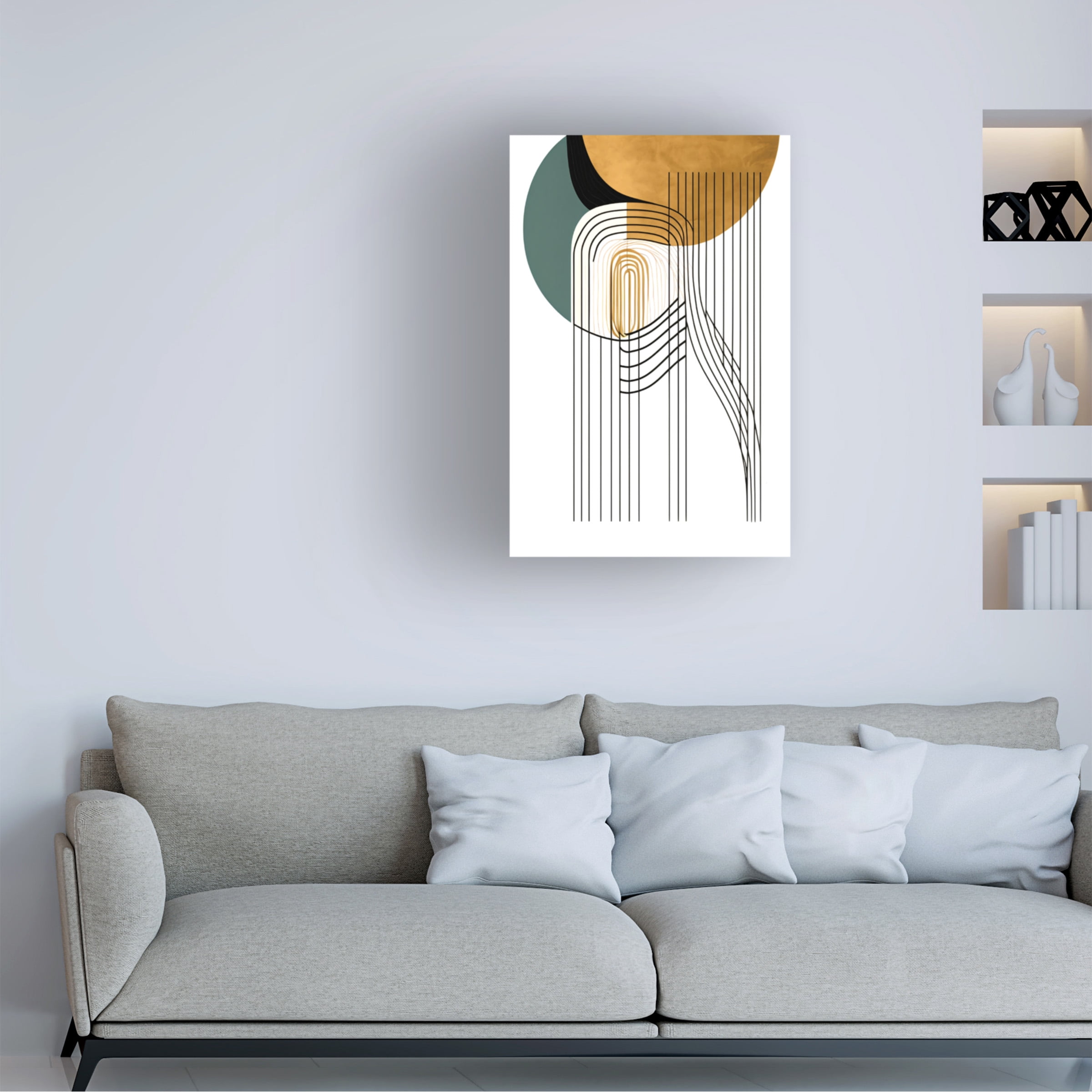 Canvas Wall Art - Ray Heere 'Mid Century Abstract Painting 19' Wall Art for Living Room, Bedroom, or Office DÃ©cor by Trademark Fine Art - 12 x 19 Inches