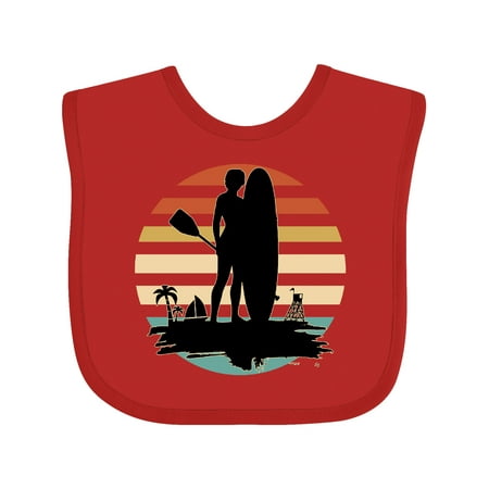 Stand Up Paddle Boarding Silhouette Baby Bib