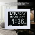 thumbnail image 4 of Yescom 8" Large Digital LCD Day Clock 8 Alarm Options Dimmable Calendar for Elderly Dementia Home Wall Table White, 4 of 10