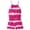 Magic Magenta Striped, variant on Girls Sleeveless High Neck Gathered Romper, Sizes XS-XXL