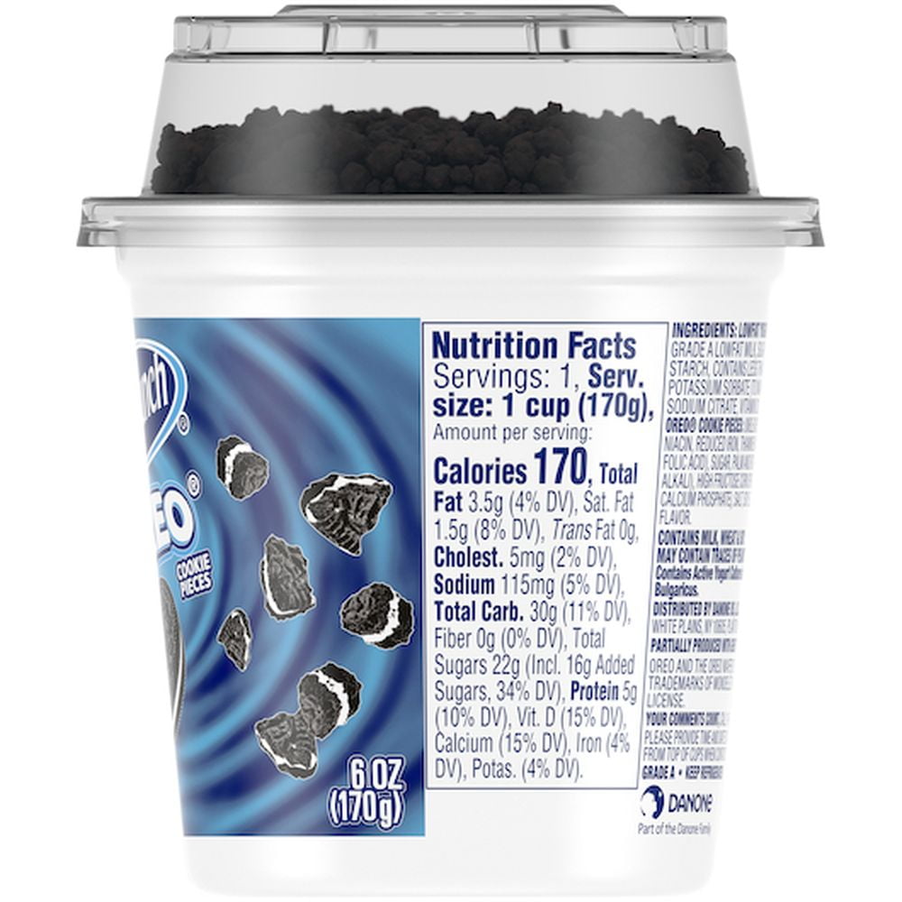 Yocrunch Low Fat Vanilla Yogurt with Oreo Cookies N Cream, 6 Ounce -- 12 per Case.