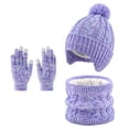 thumbnail image 3 of PureCasa Toddler Kids Winter Hats Gloves Neck Warmer for 2-10 Years Beanie Hat with Earflaps,Knit Mittens & Neck Gaiter Warmer for Kids, 3 of 8