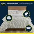 thumbnail image 4 of Serta Simply Clean Ellen Grey & Yellow Botanical Leaf 7-Piece Bedding Set, King, 4 of 8