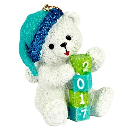 Holiday Time 3.5 Inch Christmas Baby First Ornaments â Baby Boy Teddy
