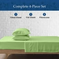 thumbnail image 3 of 600 Thread Count 100% Egyptian Cotton 4-Piece Bed Sheet Set (1 Flat, 1 Fitted Sheet, 2 Pillow Covers) 21 Inches Deep Pocket Size Twin Color Sage Stripe, 3 of 5