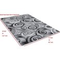 thumbnail image 4 of Handcraft Rugs-Spiral/Swirls Modern Contemporary Hand Carved Area Rug-Silver/Gray/Black, 4 of 10
