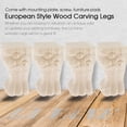 thumbnail image 2 of 10 Inch / 25 cm Wooden Furniture Legs, LAVANE Set of 4 European Style Solid Wood Carved Unfinished Replacement Feet for DIY Cabinet Sofa Couch Ottoman TV Stand Wardrobe Dresser Loveseat, 2 of 7