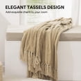 thumbnail image 2 of Soft Cozy Chenille Throw Blanket with Fringe Tassel for Couch Sofa Chair Bed Living Room Gift Dark Gray 50" x 60", 2 of 4